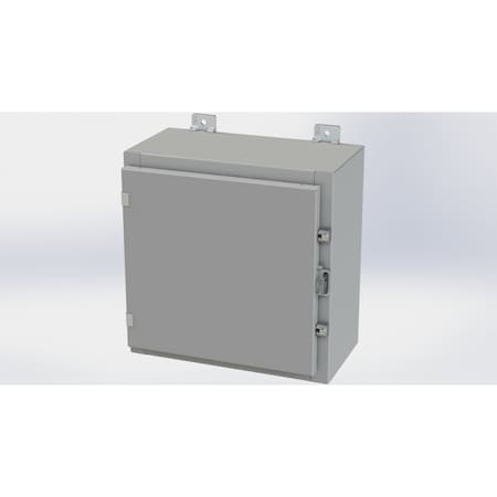 Saginaw Control & Engineering Clamps with Padlock Hasp Electrical Enclosures, 16 in H, 8 in D, 16 in W, NEMA 4, Carbon Steel SCE-16H1608LP